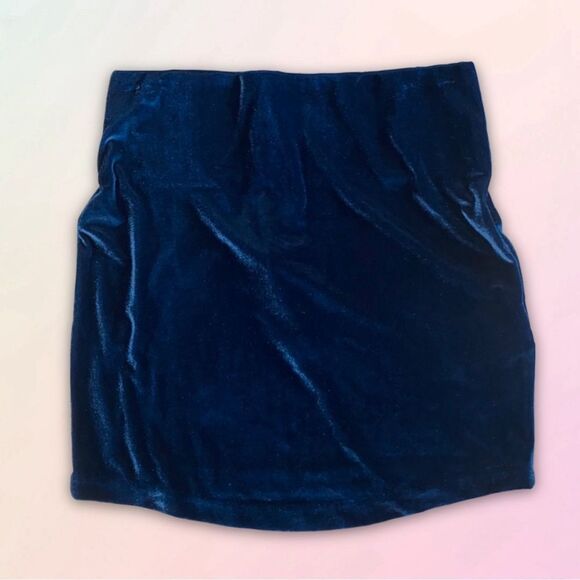 BCBG, Velvet, Midnight Blue Haze, Bodycon Mini Skirt - Picture 1 of 16